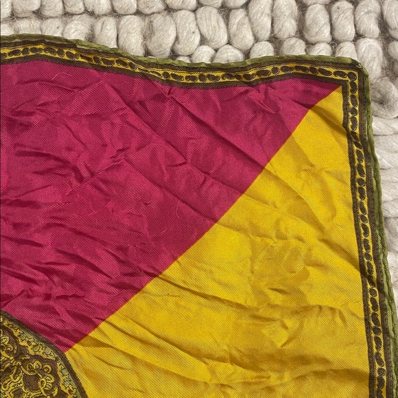 Vintage Silk Mandala Colorblock Scarf | Multicolor | 17 x 17 - Picture 5 of 7